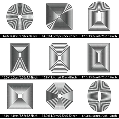 Rectangle Round Label Five-Pointed Star Large Background Metal Cutting Dies Big Size Stencil For DIY Craft Scrapbooking Card