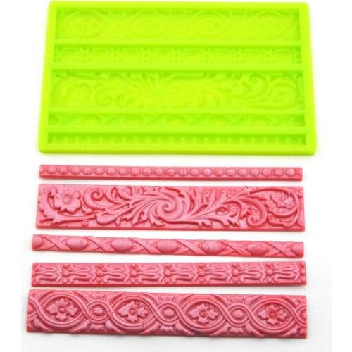 European Decorating Relief Twisted Rope Cake Edge Fondant Cake Silicone Mold Birthday Wedding Decoration DIY Cake Baking Tools