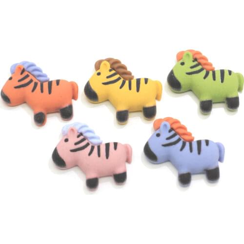 Resin Cabochon Kawaii Cartoon Zebra Horse DIY Flatback Cabochon Embellishment Accessories Scrapbooking