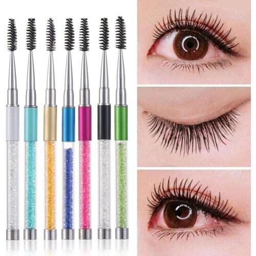 1 PC Rhinestone Lash Brush Reusable Eyelash Brushes Mascara Wand Applicator Eyes Comb Eyelash Extension Grafting Makeup Tool