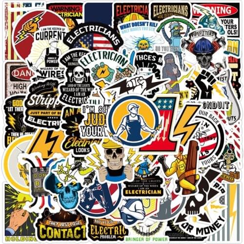 10/30/50 PCS New Electrician Series Graffiti Pretty Sticker For Laptop Skateboard Luggage Motorcycle Fridge Waterproof Decal Toy