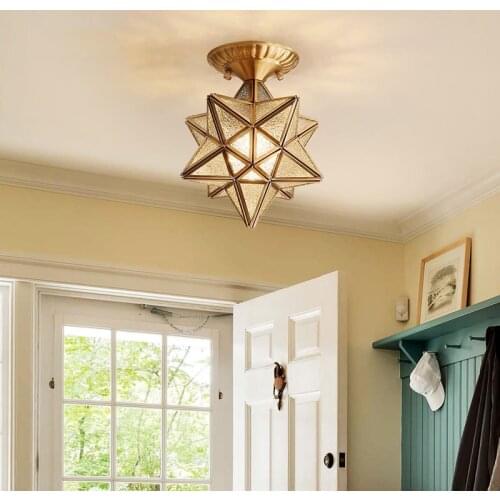 LED Ceiling Light for Living Room Bedroom Modern Golden Star Home Decoration Lamps Indoor Lighting Fixture Creative Design Iron