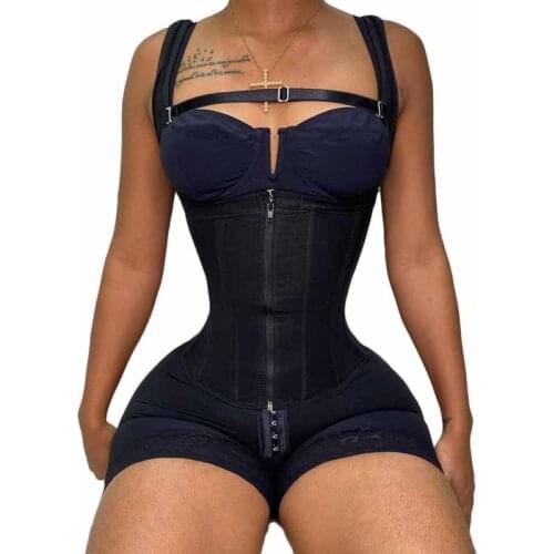 Women Fajas Colombianas Compression Garment With Wide Adjustable Shoulder Strap Full Body Shapewear bbl Post op Surgery Supplies