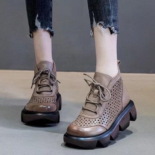 SONDR 100% Cow Hide Womens Luxury Ankle Boots Women Chelsea Chunky Boots Female Platform Shoes Ladies Luxury Brand Boots