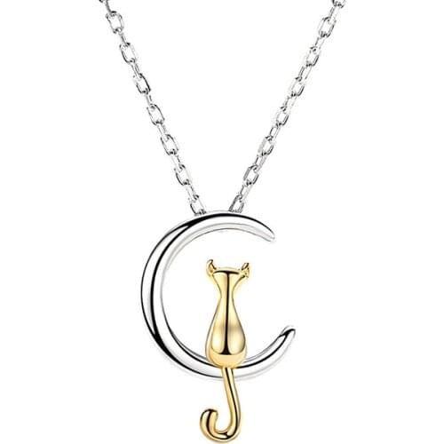 YSH new 100% 925 sterling silver Cute cat pendants clavicle necklaces 2020 woman DIY jewelry Valentines Day gifts free shipping