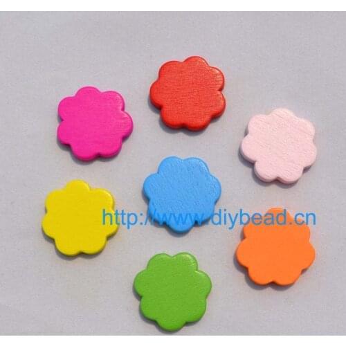 100 pieces/lot DIY Jewelry Accessory,Mix Color Wood beads,25MM Cartoon Blossom Children handcraft Department