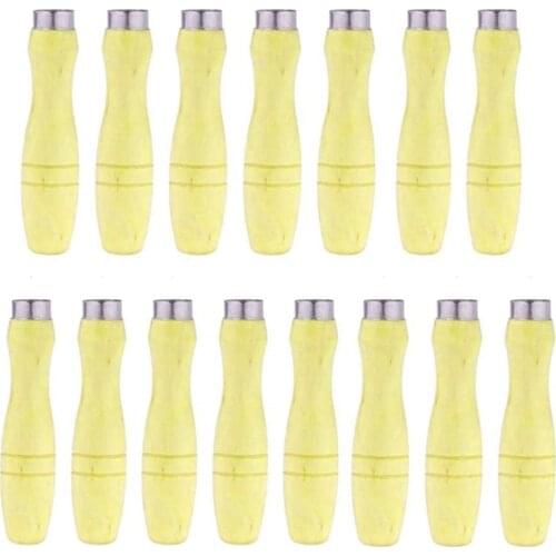 15PCS Metal File Wooden Handle with Strong Metal Collar Wood File Handle (Suitable for Files Under 10 Inches in Inches)