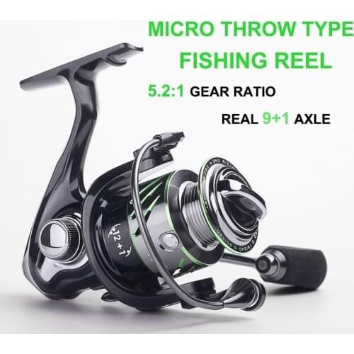 9+1 BB All Metal Fishing Reel Outdoor Fishing Gear Ratio 5.2:1 Spinning Wheel Road Throwing Pole Sea Pole Fishing Gear
