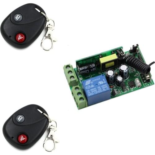 AC 85V 110V 120V 220V 250V 1CH Wireless Remote Control Switch Receiver & 2*Transmitters for Electric Doors and Windows