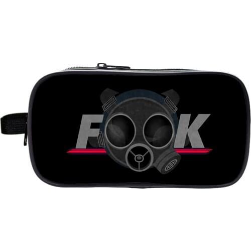 Rainbow Six Siege Pencil Case Boys Girls Pencil Box Student Double-layer Zipper Pen Case Kids Stationery Bag Makeup Bags