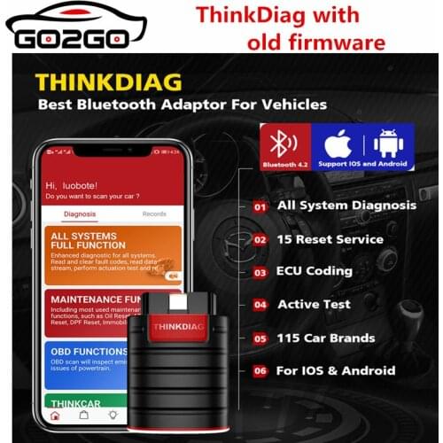 ThinkDiag All System Bluetooth Code Reader Obd2 Scanner Automotivo Old Version Car Diagnostic tool TPMS OIL Reset PK Autel AP200