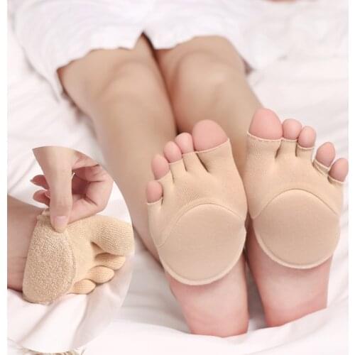 Women Five-finger Socks High Heels Forefoot Half Palms Invisible Socks Shallow Port On-slip Open Toe Socks Personal Health Care