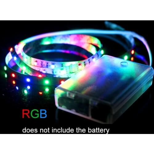 High brightness Battery Flexible LED Strip 3528 60LEDs 5V Portable Tape TV Background/Christmas Decorative Computer lighting