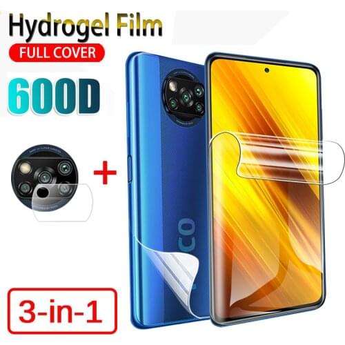 3-in-1 Hydrogel Film Screen Protector & Camera Lens Film For xiaomi POCO X3 NFC Front&Back Film for xiaomi pocophone X3 pocox3