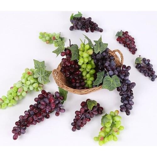Hot 1 Bunch Fake Grape Rural Style Artificial Plastic Lifelike Faux Fruit Home Garden Weddings Stages living bathroom Decoration