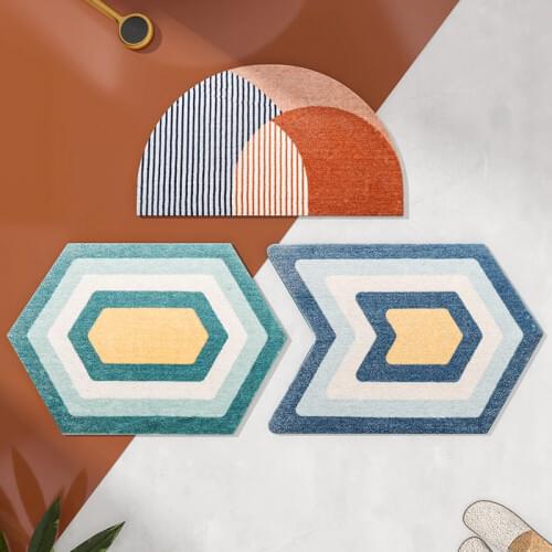 Bathroom Mat Modern Simple Artistic Geometric Arrow Soft Carpet Absorbent Slip-resistant Pad Kitchen Door Floor Mats Decorating