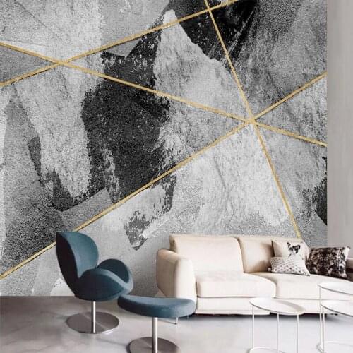 Creative Geometric Ink Cement Pattern Mural Painting Wallpaper Living Room Bedroom TV Background Wall Home Decor Wall Covering