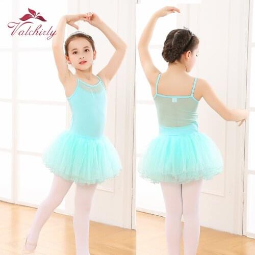 Camisole Ballet Tutu Dress Girls Dance Clothing Kids Princess Soft Nylon Skirt Bodysuit Gymnastics Mesh Leotards Costumes