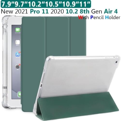 Magnetic Case For iPad Pro 11 2020 2021 M1Mini 4/5/iPad 5/6th/7th/8th/iPad Air 2/3/4 Pencil Holder Cover For iPad 9.7"10.2"10.5"