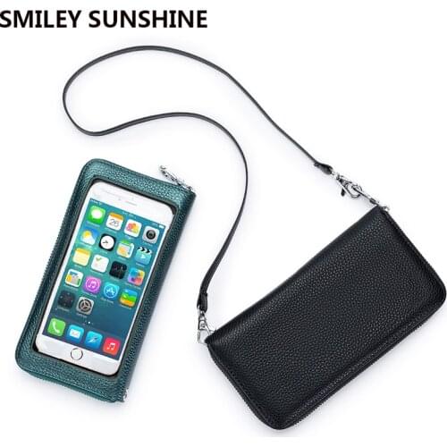 Rfid Small Genuine Leather Women Shoulder Bags Ladies Hanging Mobile Phone Crossbody Bags Satchel Female Bolsas Bag for phone