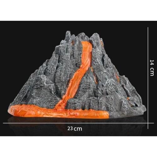 Simulation Volcano Model Spray Red Light Train Dinosaur Model Toy Accessories Sand Table Layout