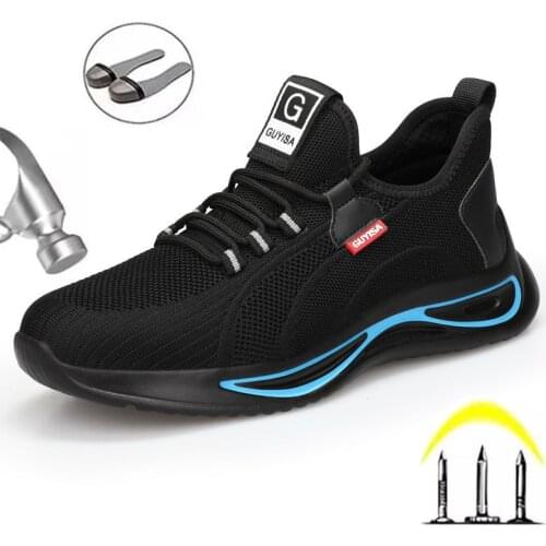 Mens Summer Anti-smashing, Anti-piercing and Pressure-resistant Outdoor Work Safety Shoes Fashionable Lightweight Mens Shoes