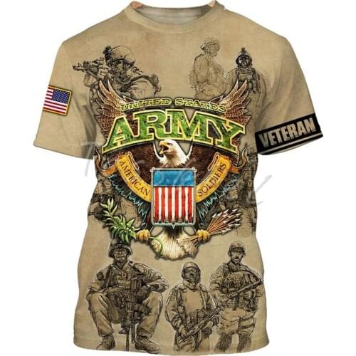 Tessffel Newest US Army 3D Print Fashion T-Shirts Summer Casual Men/Women Harajuku Cool Camo Top Short Sleeve Streetwear A4