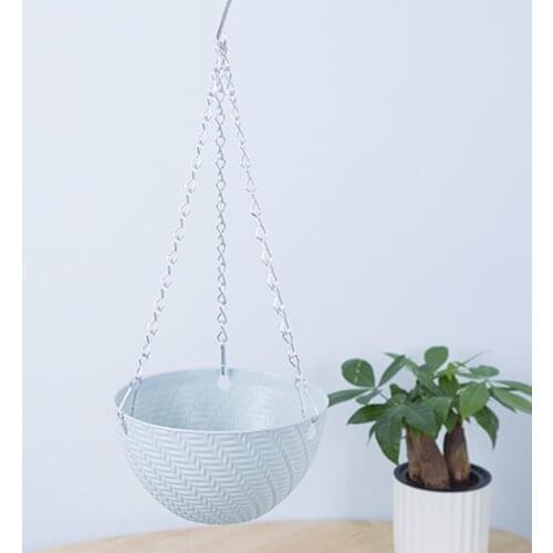 New 1 Pcs Plant Creative Chain Basket Hanging Garden Flower Pot Home Plastic Planter Decoration
