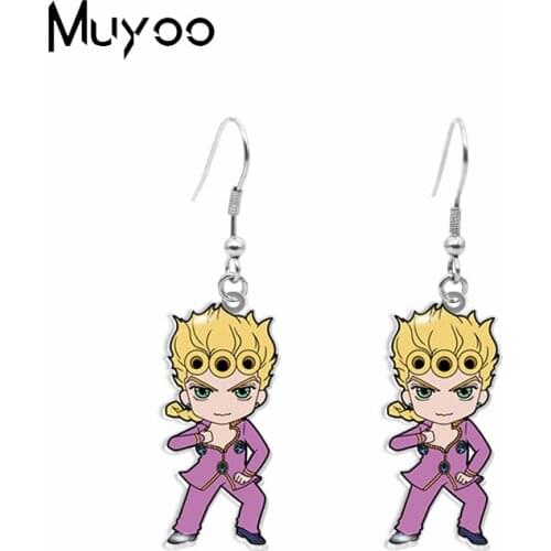 New Arrival TV Anime JoJos Bizarre Adventure Handmade Epoxy Acrylic Resin Fish Hook Earrings