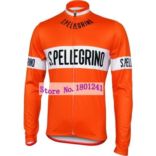Retro orange cycling jersey long sleeve clothing pro team bike wear biking racing clothes hot sale Mountain road bicycle coat