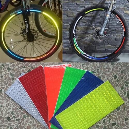 Bicycle reflector Fluorescent MTB Bike Bicycle Sticker Cycling Wheel Rim Reflective Stickers reflective tape Decal Accessories