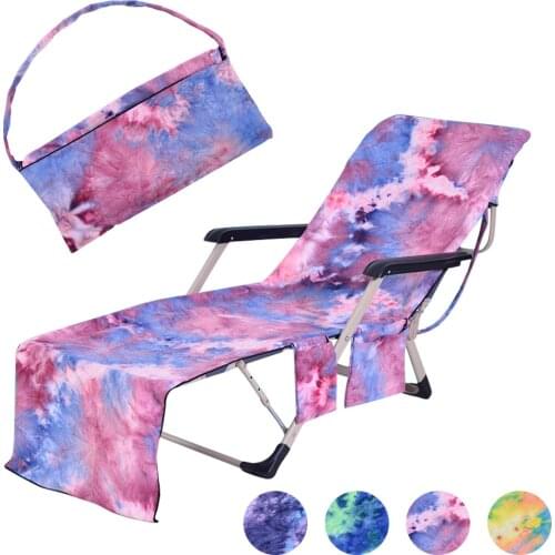 Beach Towels Portable Beach Pool Sun Lounge Chair Cover Bath Towel Bag 2 Pocket Patio Chaise Lounge Chair Covers Outdoor Towel