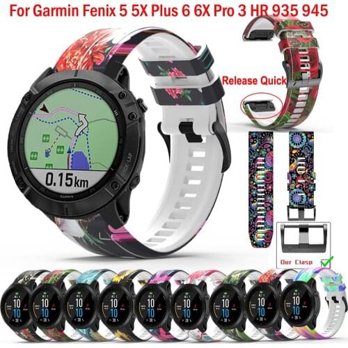 22 26mm Prinring Silicone Sport Silicone Watchband Strap For Garmin Fenix 5X 6X Pro 6 935 5 Plus 3 3HR Watch Easyfit Wrist Band
