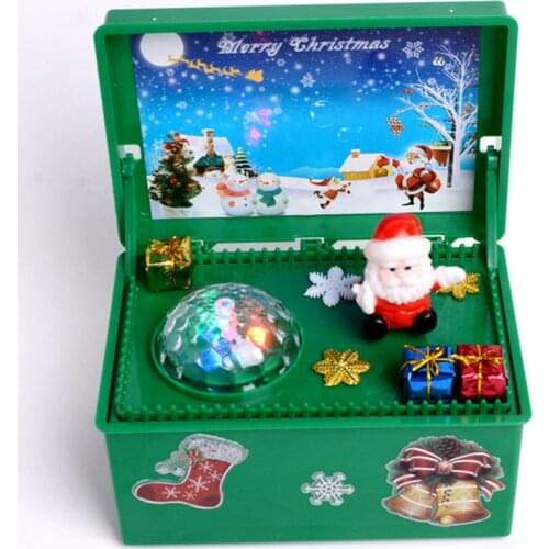 Happy New Merry Christmas Surprise Gifts Electric Santa Claus Glowing Christmas Music Box Holiday Decoration Kids Toys Gifts