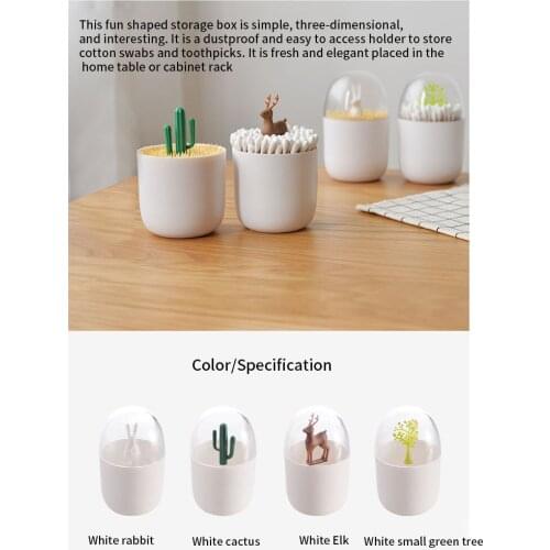 Nordic Style Creative Toothpicks Holder Cotton Swab Box Case Portable Home Table Decor Desktop Plastic Storage Box elegance