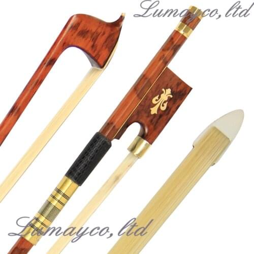 AAA+ 1 Pc High Quality Professional Snake Wood 4/4 Violin Bow Round & Straight Stick Snake Wood Frog Mongolia Horsetail