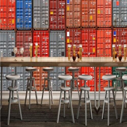 Dropship Colomac Modern Wall Murals British Style Retro Nostalgic Container Wallpaper Bedroom Wallpaper Geometric Papier Peint