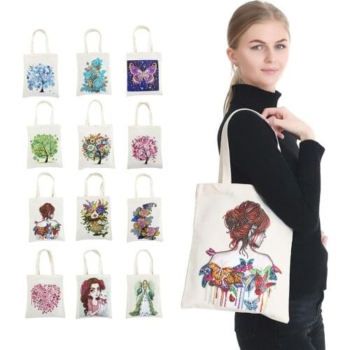 DIY Diamond Painting Handbag Mosaic Drill Reusable Eco-friendly Shoulder Shopping Storage Bags Grocery Tote Home Organizer Gift