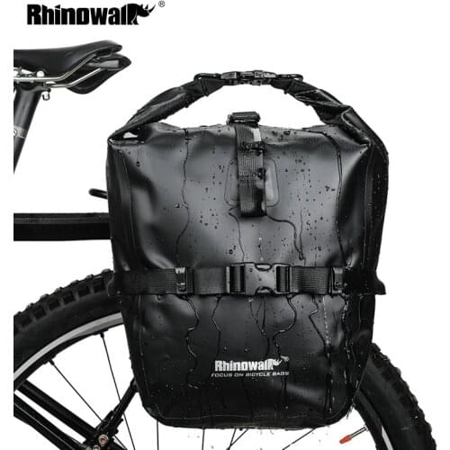 Rhinowalk Bicycle Pannier Bag 20L Bike Front Rear Rack Tail Seat Trunk Pack Waterproof Portable Cycling MTB Bag Bike Accessories