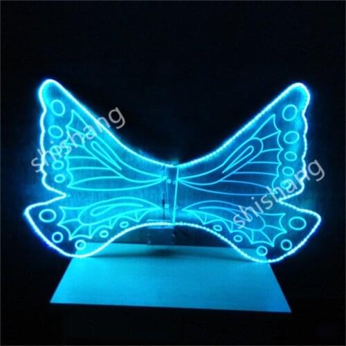 CY09 LED colorful costume butterfly ballroom dancing wing party belly dance dress luminous glowing dj disco party event supply