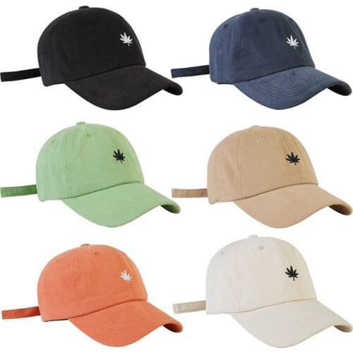 Unisex Sunscreen Cotton Baseball Cap Maple Leaf Embroidered Snapback Trucker Hat F3MF