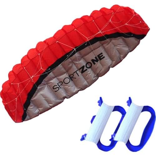 Free shipping large 2.5m red dual line parafoil kite flying power kite sailing kitesurf outdoor toys sports beach wei factory