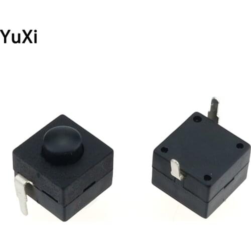 10pcs Black Small Micro Self Locking Switch 8*8*8.4 wit 2 Feet With Lock Light Touch Switch Button Switch DC30V1A