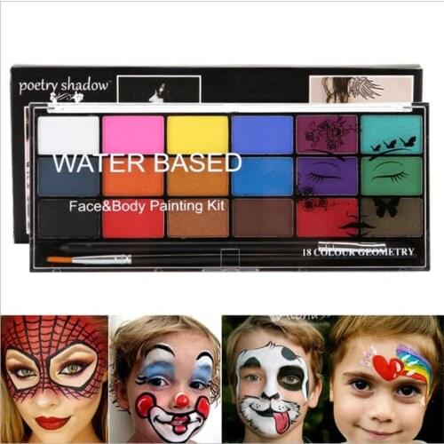 18Color Face Painting Fluorsecen Boby Art MakeupBox Specialized Teaching Special Purpose