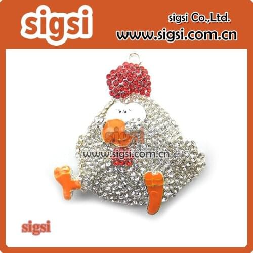48mm 100pcs/lot Baby Chick Easter Rhinestone Pendants