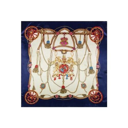 90cm*90cm Silk Square Scarf Women Element Bag Print Foulard Big Hijab Bandana Lady Neckerchief High QualScarves Wraps For Ladies