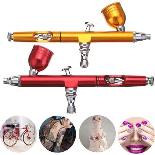 Airbrush Tool Dual Action Gravity Feed 0.3mm Nozzle Cake With Brushes Straw Manicure Gun For Nail Wrench Spray Decorating X8L8