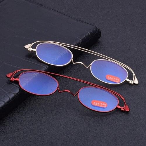Anti-blue Reading Glasses Unisex Ultralight Portable Thin Optics Glasses Titanium Alloy Frame Presbyopia Glasses+1.00+1.50+2.00