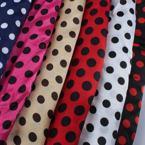 Polka dots printed Satin fabric Dress Linings Making 150cm wide by meter