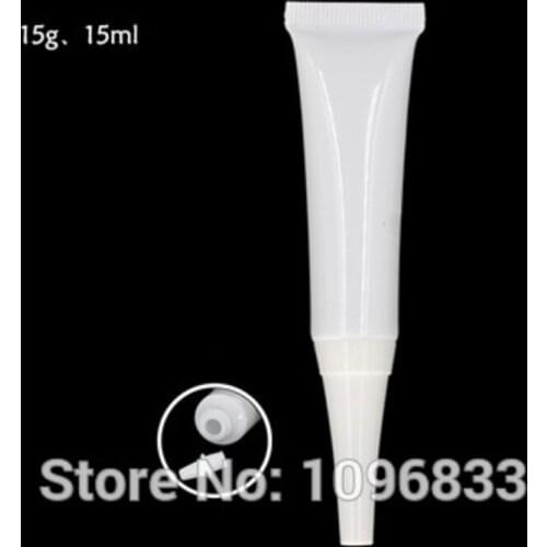 15G 15ML White Soft Tube with Pointed Cap, Medical or Cosmetic Cream Gel Packing Tubes, Empty Plastic Soft Bottles100pc/Lot